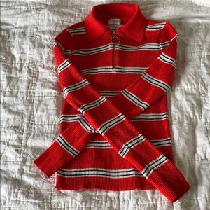 TRENDY IS ORANGE STRIPED KNIT SHIRT